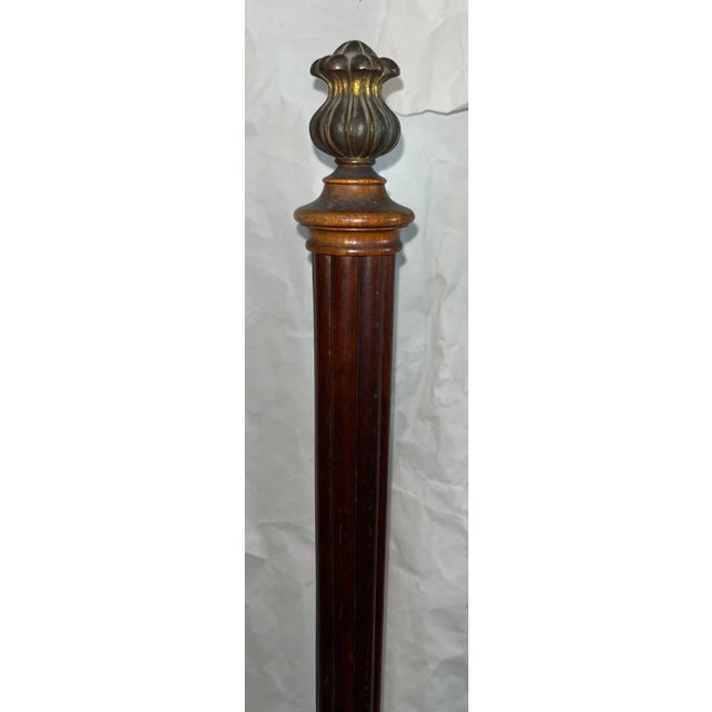 Late 19th Century Victorian Walnut Fire Screen With Needlepoint Front Adjustable Mechanism Tripod Base For Sale - Image 10 of 12