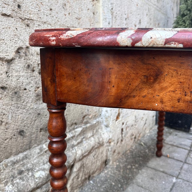 Louis XV Console in Marble and Walnut, France, 18th Century For Sale - Image 12 of 18