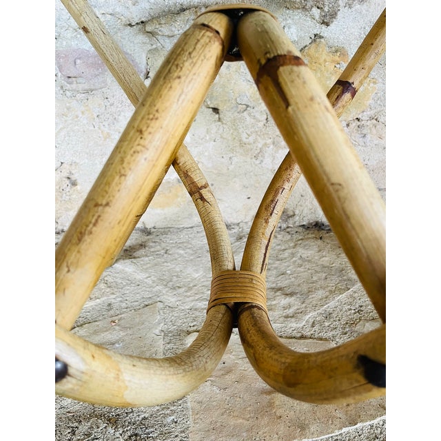 Vintage Rattan and Bamboo Coffee Table with Glass Top, 1960s For Sale - Image 18 of 18
