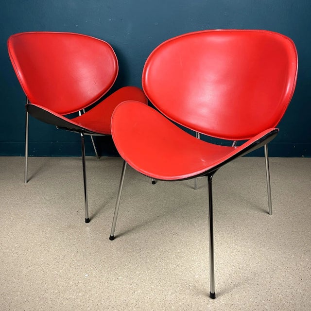 Metal Set of Red Lounge Chairs, Italy, 1990s For Sale - Image 7 of 13