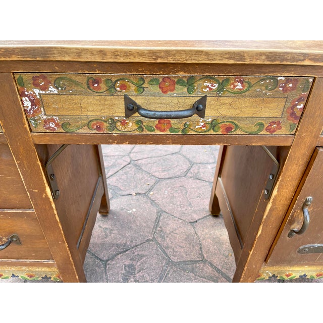 1930s Antique Monterey Spanish Revival Vanity Desk California Rancho