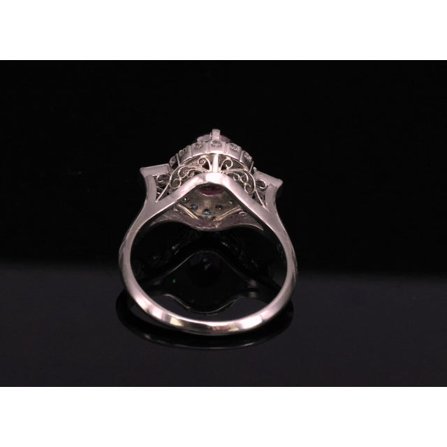 Red Late 20th Century 1.98ct Gia Thai Untreated - No Heat Ruby & 0.49ct Diamond Platinum Ring Size 7 For Sale - Image 8 of 18