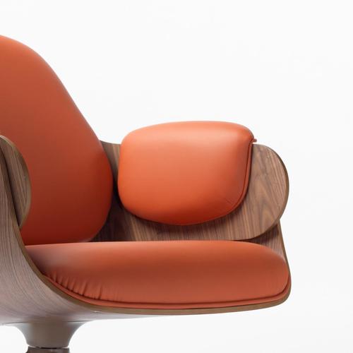 Contemporary Low Plywood and Orange Leather Lounger from Jaime Hayon For Sale - Image 4 of 10