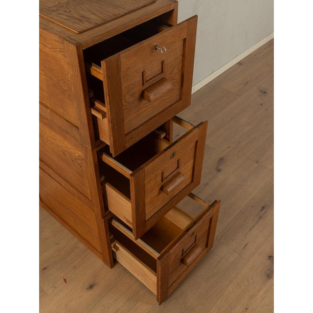 Brown Oak Filing Cabinet, 1920s For Sale - Image 9 of 11