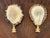 Antique pair of Black Forest deer Antlers borrows on brass bases lamp finials.