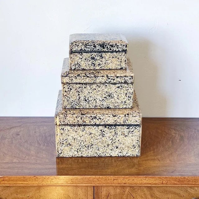 Art Deco Vintage Nesting Boxes of Acrylic Resin, a Set of Three (3) For Sale - Image 3 of 8