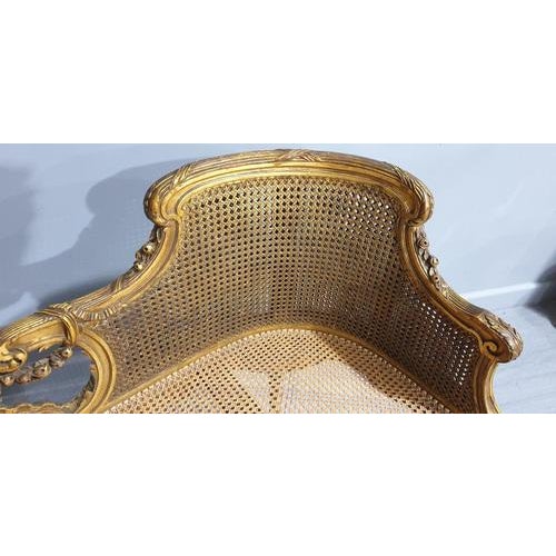 Wood French Gilt Two Seater Window Sofa For Sale - Image 7 of 12