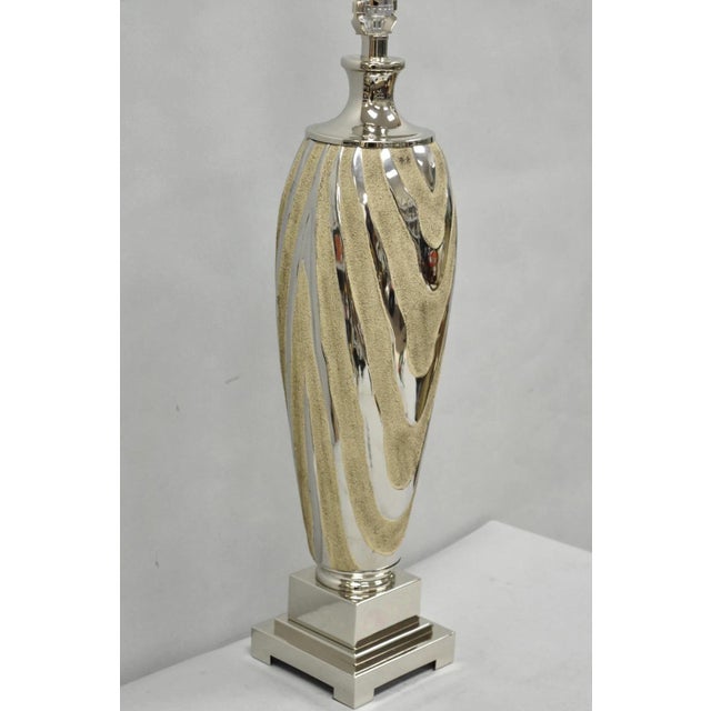 Contemporary Modern Silver & Gold Ceramic "Allegheny" Table Lamp by Uttermost For Sale - Image 11 of 13