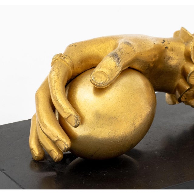Victorian Hand Form Gilt Bronze Door Knocker For Sale - Image 4 of 9