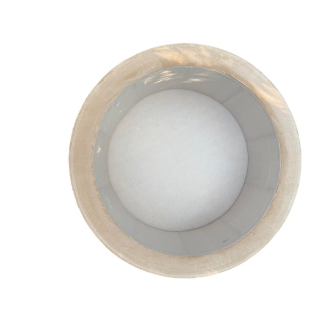 Late 20th Century Tufted Round Storage Ottoman on Casters For Sale In Indianapolis - Image 6 of 8