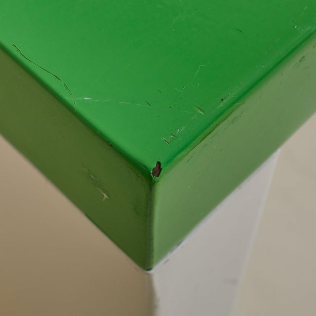 Postmodern Italian Postmodern Green + White Steel Console or Desk For Sale - Image 3 of 11