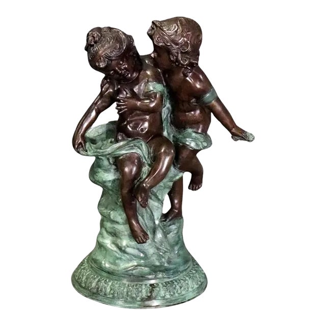 Bronze Sculpture of a pair of Children Playing For Sale