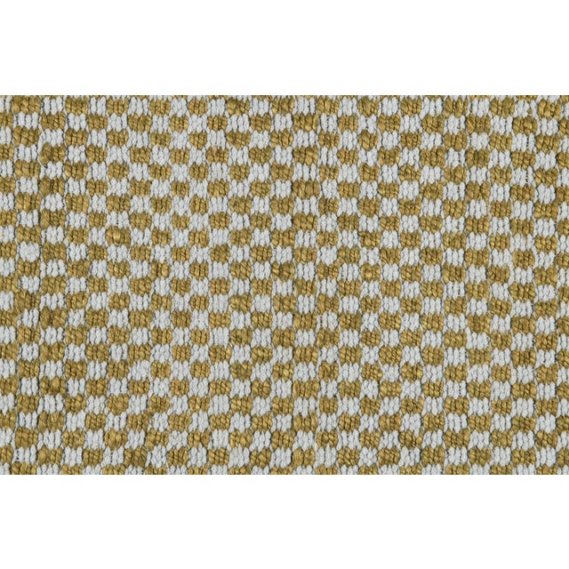 Transitional Part & Parcel Goods Textured Sample Check Rug, 6"x6", Moss and Pale Blue For Sale - Image 3 of 4