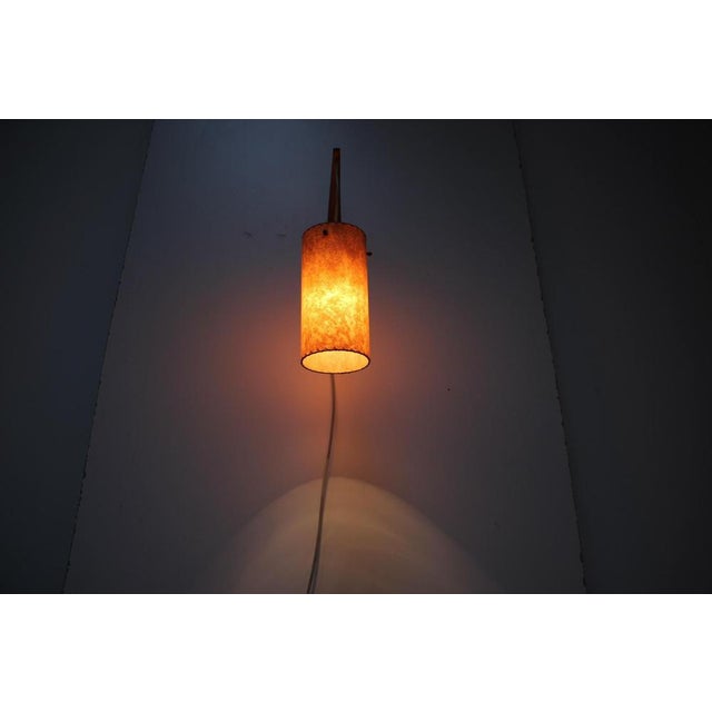 Made in Czechoslovakia. Made of wood, parchment. New shade handmade from parchment paper. Fully functional - Very good,...