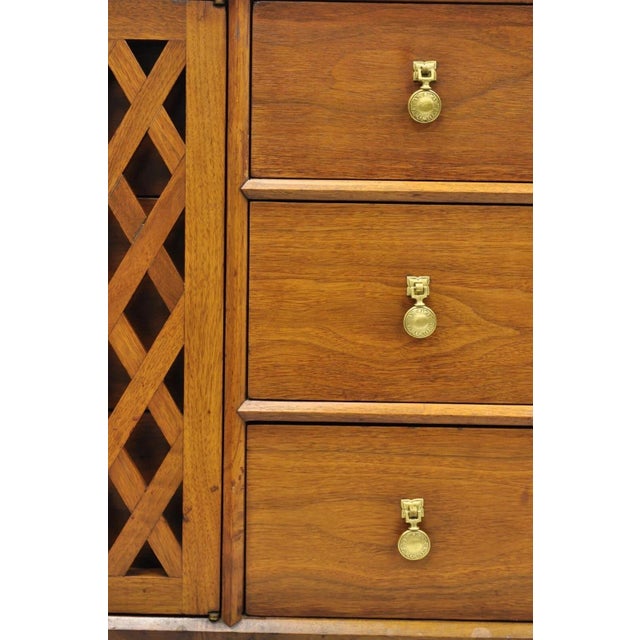 Vintage John Stuart Casalinda Mid Century Modern Walnut Credenza Triple Dresser For Sale - Image 11 of 15
