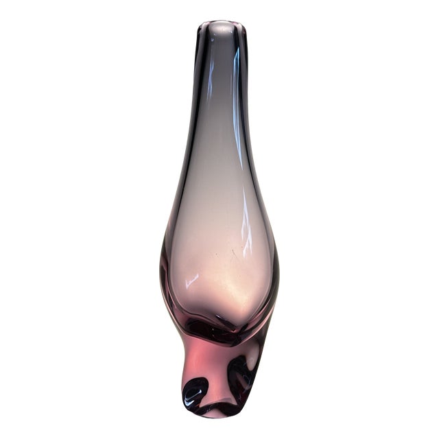 Bohemian Alexandrite Glass Art Vase attributed to Miroslav Klinger for Železný Brod ZBS, Czechoslovakia, 1950s For Sale