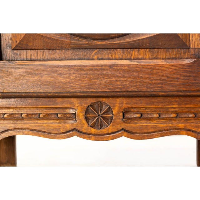 Brown Small Vintage French Buffet in Carved Oak, 1960 For Sale - Image 8 of 12