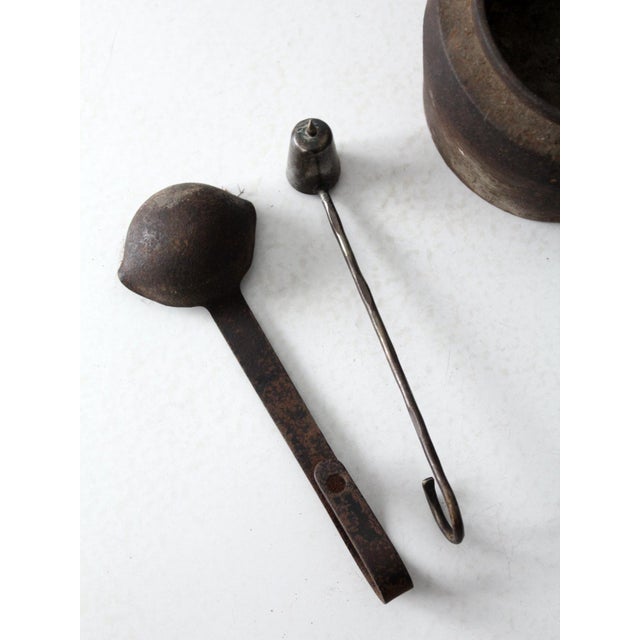 Early 20th Century Antique Smelting Pot and Ladles For Sale - Image 5 of 12