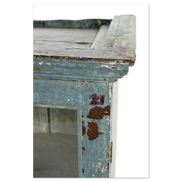 Wood Display Case with Green Patina For Sale - Image 5 of 9