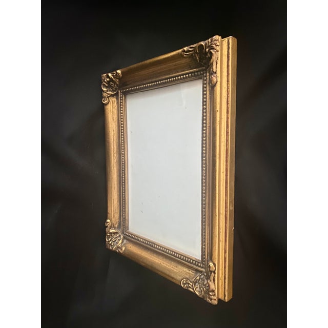 Vintage Carr Gold Gilt Style Baroque-Style Wood Picture Frame 5 X 7” With Velvet Easel Back. For Sale - Image 10 of 13