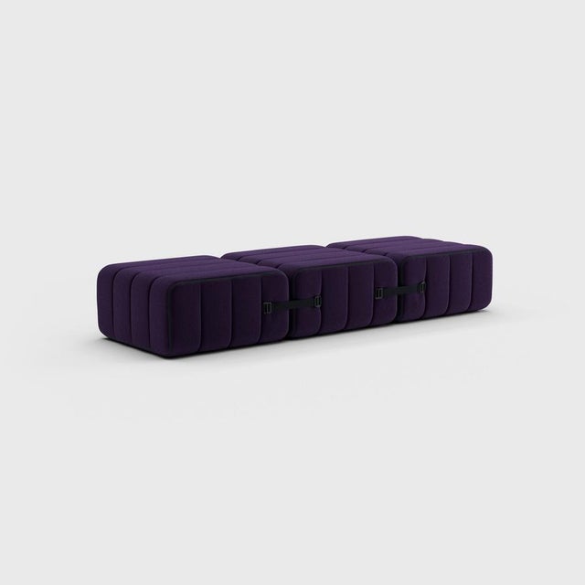 Not Yet Made - Made To Order Curt Modular Set - Flexible Bench - Jet - 9607 (Blue / Purple) by Ambivalenz, Set of 3 For Sale - Image 5 of 5