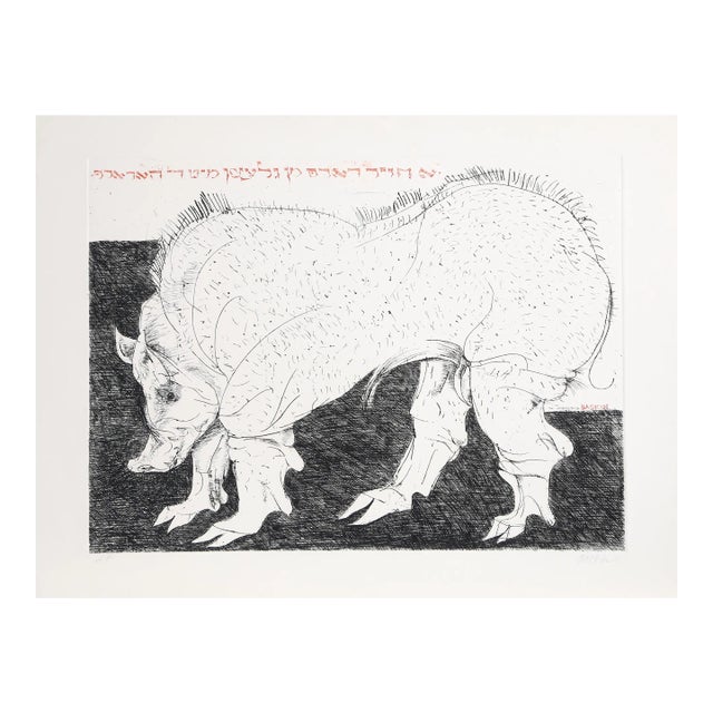 Warthog, Leonard Baskin Drypoint For Sale