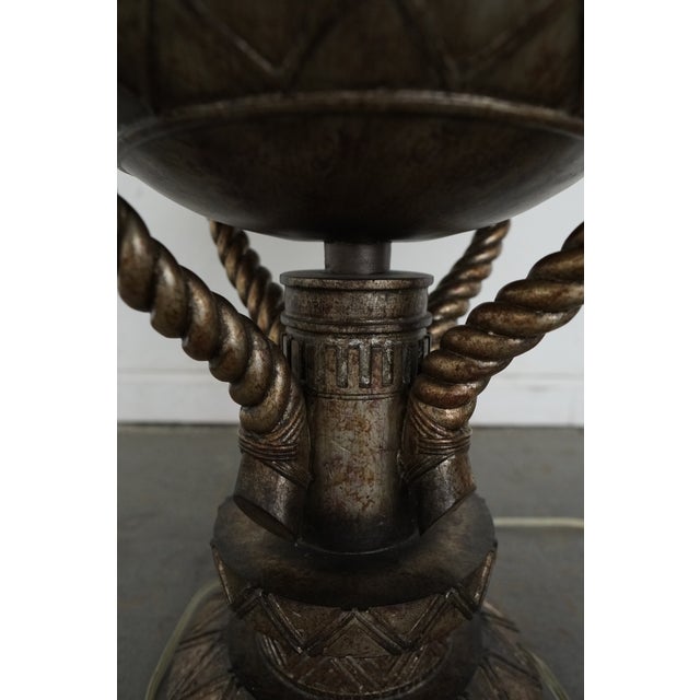 Vintage Mediterranean Leeazanne Bronze Table Lamp For Sale - Image 9 of 13