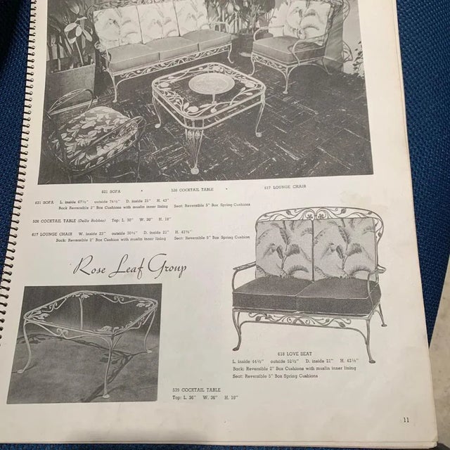 Salterini Rose Leaf Pattern Patio Settee & 2 Chairs For Sale - Image 10 of 12