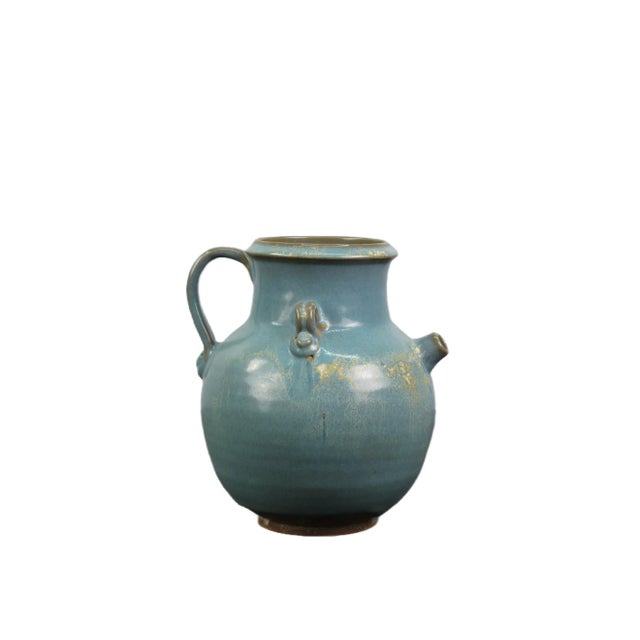 Blue and Purple Ceramics Water Jar For Sale - Image 4 of 9