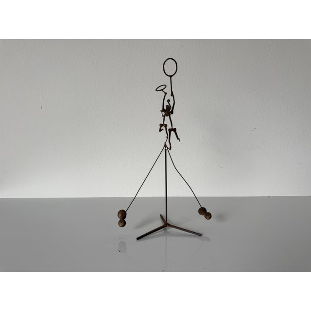 Vintage Balancing Kinetic Brutalist Metal Sculpture For Sale - Image 10 of 11
