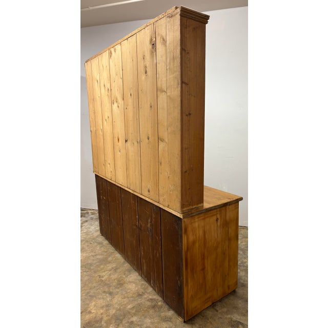 Brown Antique English Pine Dresser Hutch For Sale - Image 8 of 9
