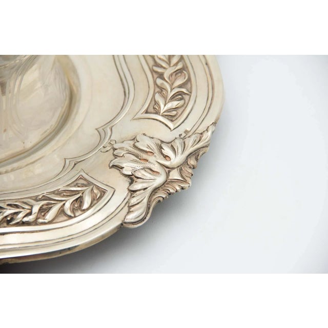 Silver Cookie Jar with Cut Glass Jar, in Very Good conditions. Designed 1890 to 1919 This piece has an attribution mark, I...