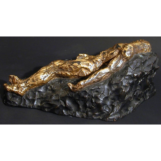 Sensuous and very modern, this 1954 gilded bronze sculpture was created by Agnes Yarnall (1904-1998), a well-known...