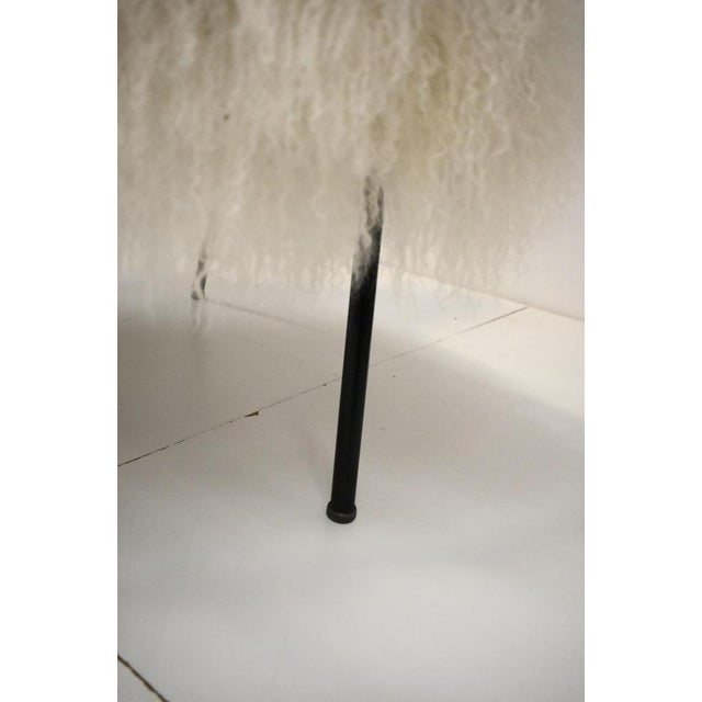 1970s Vintage Mongolian Goat Fur Coating Armchair, 1970s For Sale - Image 5 of 8