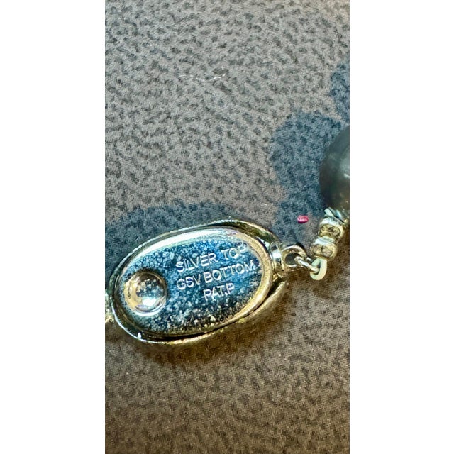 Fresh Black Water Round Pearl Single Strand Necklace, Opera Length, Silver Clasp For Sale - Image 18 of 18