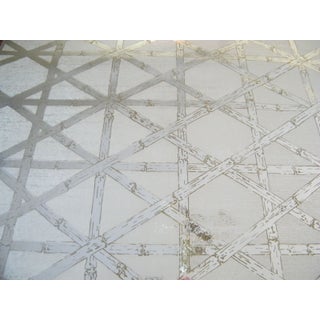 Vintage Chinoiserie Foil Bamboo Wallpaper 3 Rolls For Sale