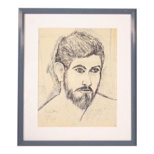 1959 Self-Portrait Ink Drawing by Harry Hilson