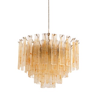 Large Murano Glass Chandelier by Mazzega, Italy, 1970s For Sale