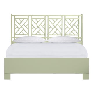 Chippendale Platform Bed California King - Celery Green For Sale