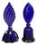 Pair of Aurel Art Deco Cobalt Blue Glass Perfume Bottles With Stoppers, Circa 1930 For Sale