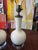 Mid-Century Modern Mid-Century Modern Italian Lucite / Porcelain Cream Lamps - a Pair For Sale - Image 3 of 7