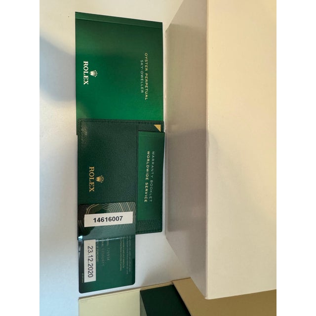 Contemporary Rolex Watch Box, New Creme Empty Acs. Oyster L Perpetual Sky Dweller Brand New For Sale - Image 3 of 18