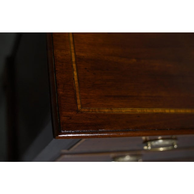 Wood Early 20th Century American Federal Style Inlaid Mahogany Chest For Sale - Image 7 of 13