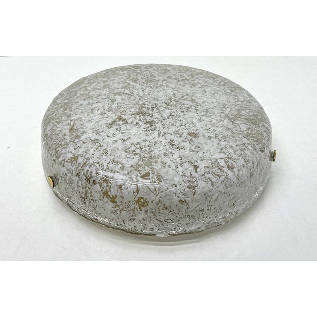 Mid-Century Modern Mid-Century Modern Flush Mount in Ice Glass from Hillebrand, 1960s For Sale - Image 3 of 18