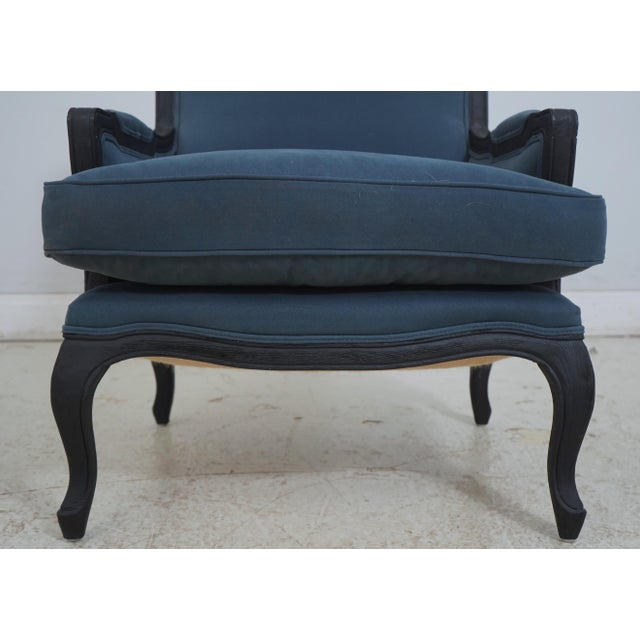 Blue Pair Restoration Hardware French Louis XV Bergere Chairs For Sale - Image 8 of 18