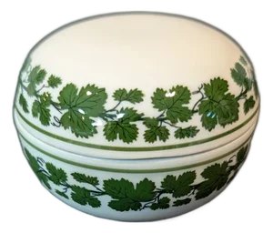 Meissen Green Ivy Covered Box, 4" Round – 19th Century, First Quality