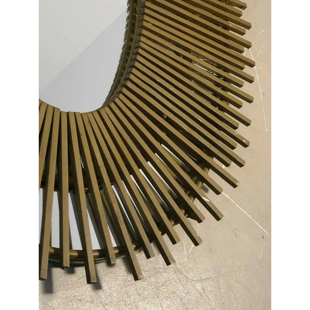 French Craft Iron Sun Mirror, 1950s For Sale - Image 4 of 7