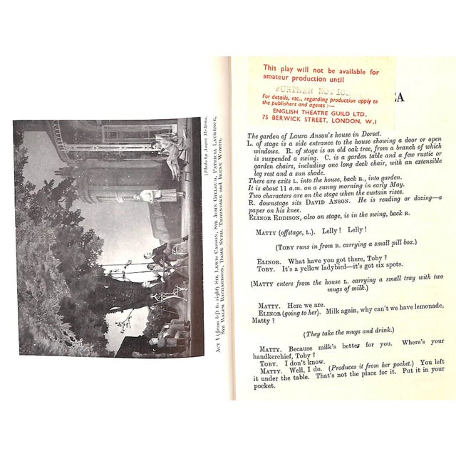 HUNTER, N.C. [79] pp. English Theatre Guild Ltd. 1954 7 1/4" x 4 3/4" Cover painting and decoration by Felix Kelly A Day...