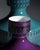 Turquoise and Purple Porcelain Vases by Hans Theo Baumann for Rosenthal, 1964, Set of 2 For Sale - Image 6 of 14