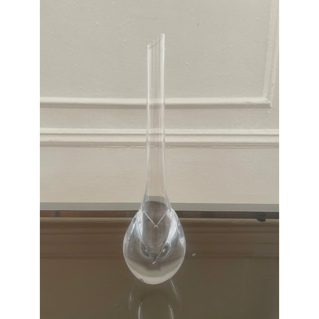 Mats Jonasson Pair of Vintage Mid 20th Century Mats Jonasson Art Glass Bud Vases Signed For Sale - Image 4 of 13